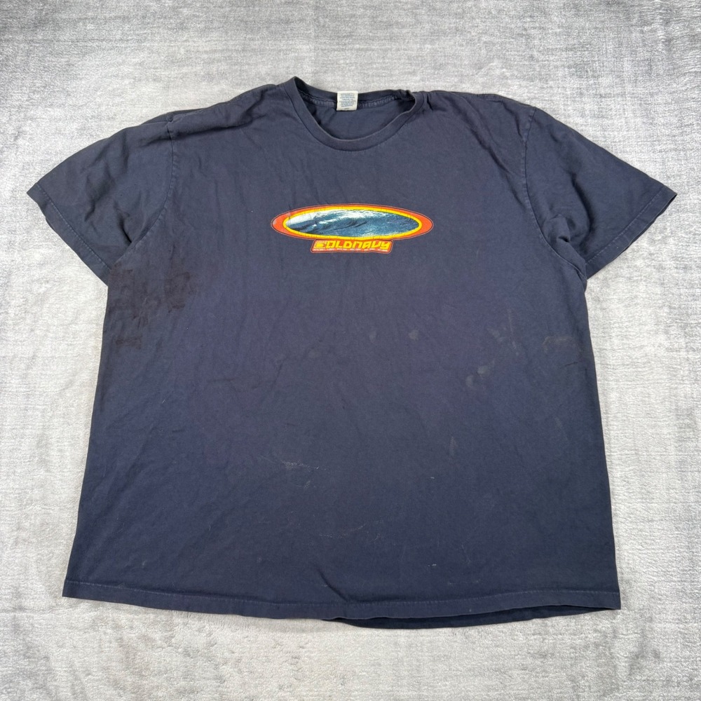 Old Navy Shirt Mens 2XL Navy Blue Surf Vintage Y2K Distressed Streetwear Skater